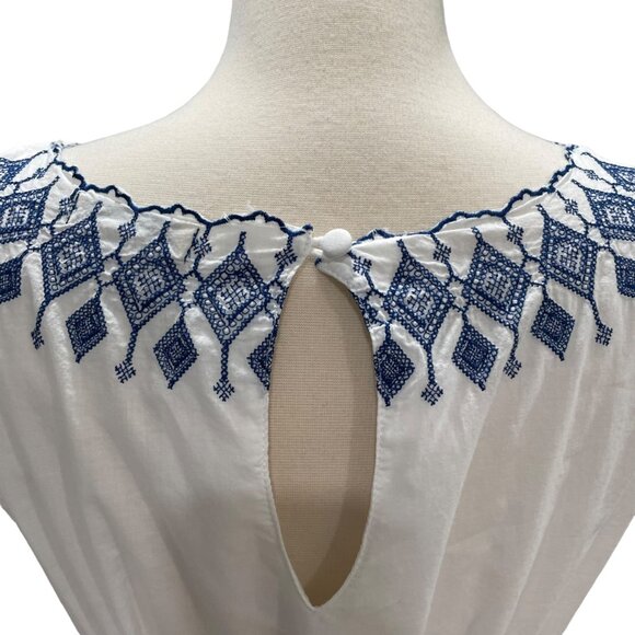 Large Boho Chic Tunic Top Festival Casual Summer Beach Embroidered Lightweight - Picture 4 of 11